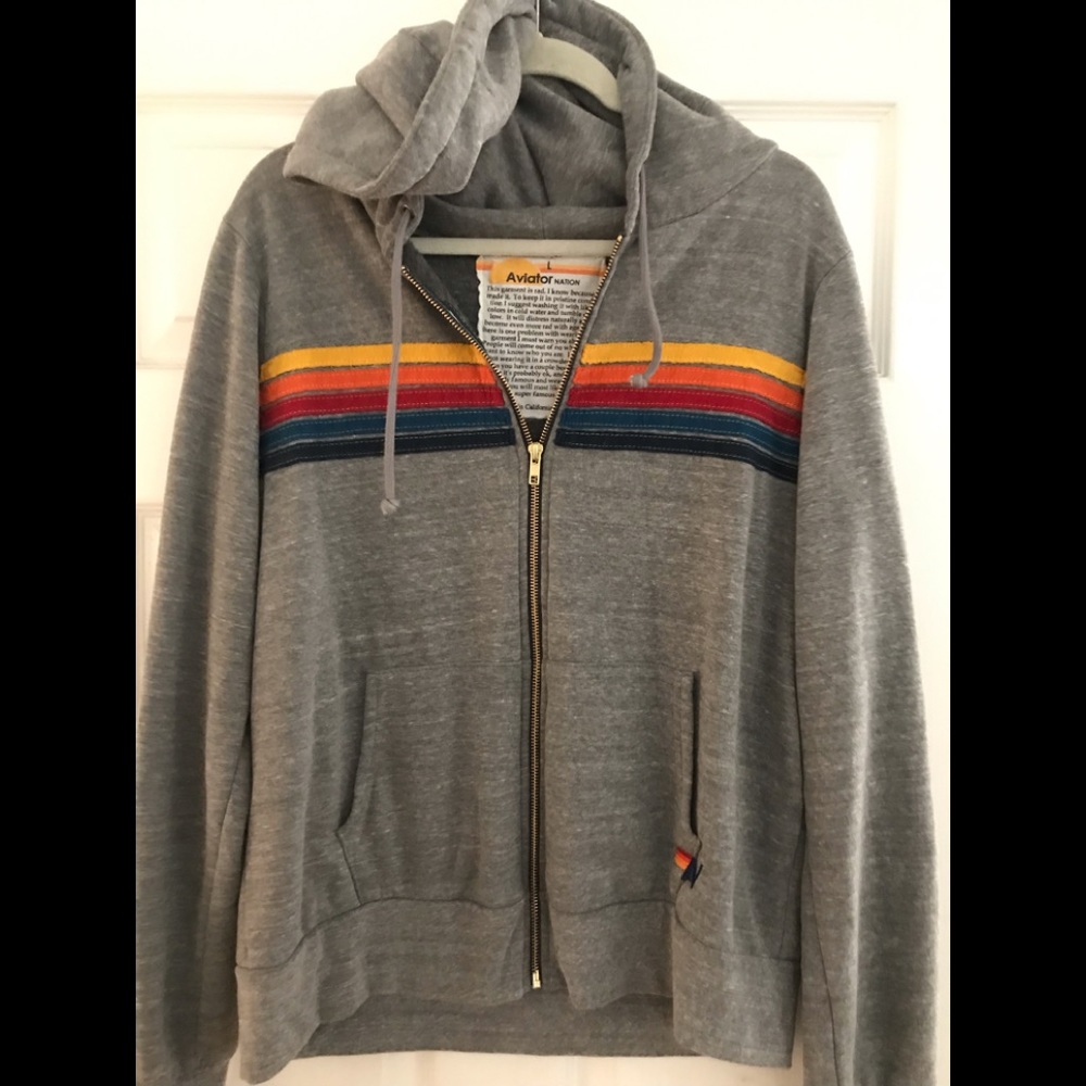 AVIATOR NATION 5 STRIPE HOODIE